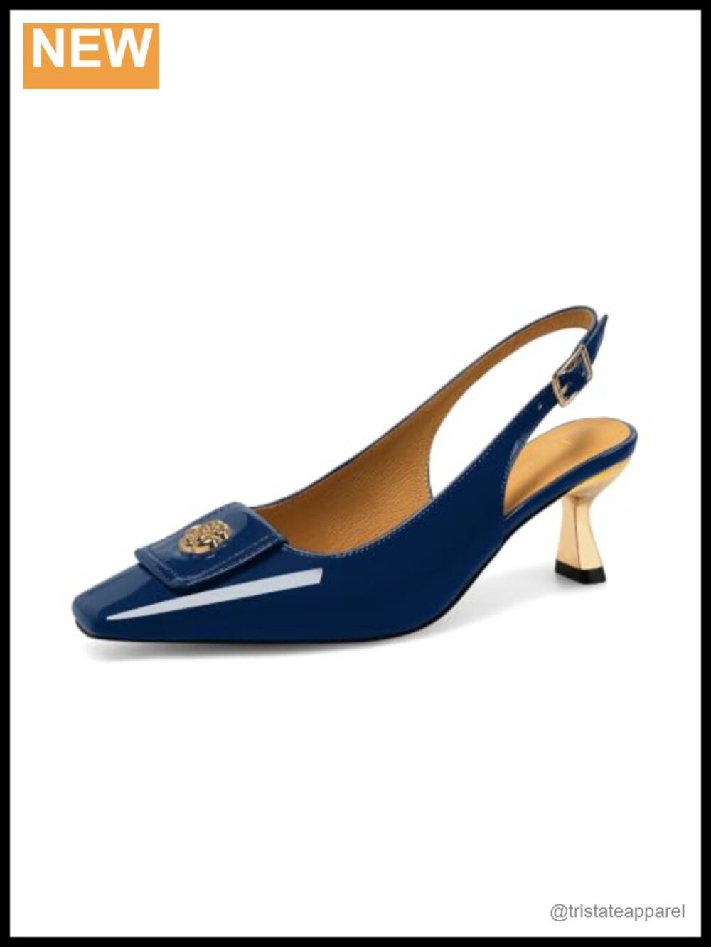 Kitten Heels Women Low Square Toe Slingback Pumps Comfortable Party Office 2